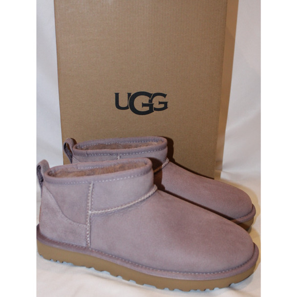 UGG WOMEN'S ULTRA MINI SUEDE SHEARLING LINED BOOTS SGPR PURPLE - Picture 1 of 7